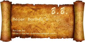Beier Borbás névjegykártya